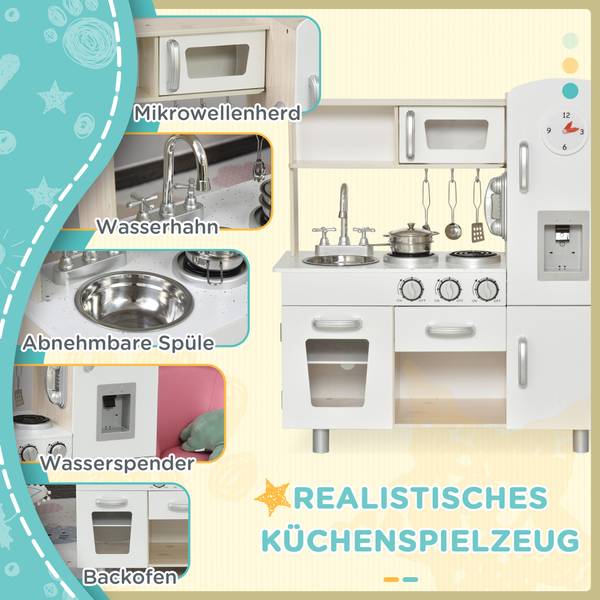 Kinderküche 350-082 Weiß - Holzwerkstoff - 30 x 81 x 74 cm