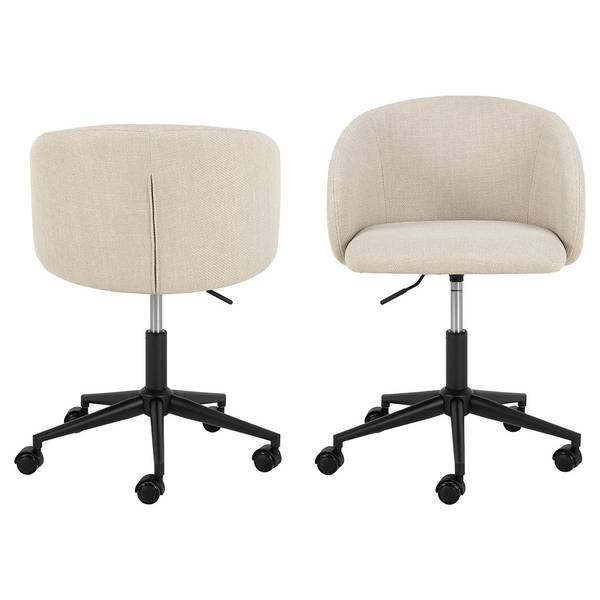Chaise de bureau Eleanor Beige - Textile - 56 x 83 x 57 cm