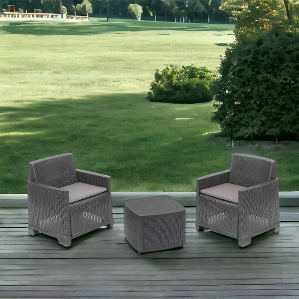Loungeset für draußen Ari Grau - PVC - 66 x 74 x 0 cm