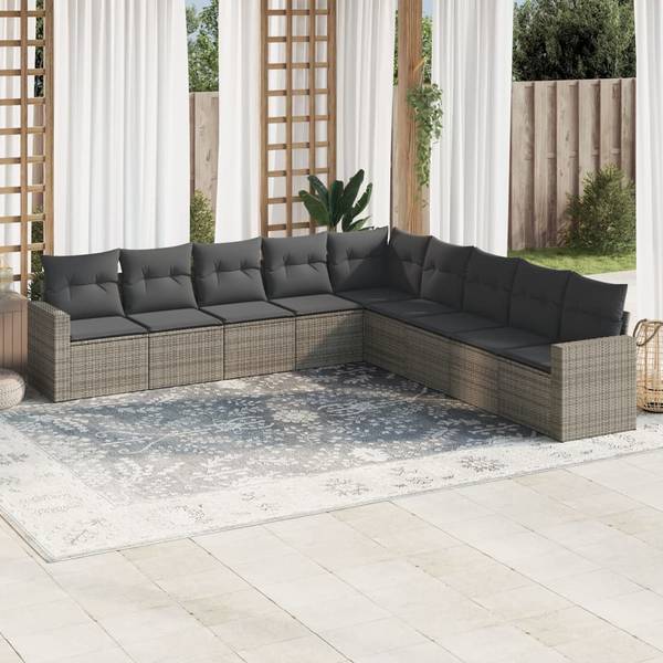 Salon de jardin 3034321-2 (lot de 9) Gris