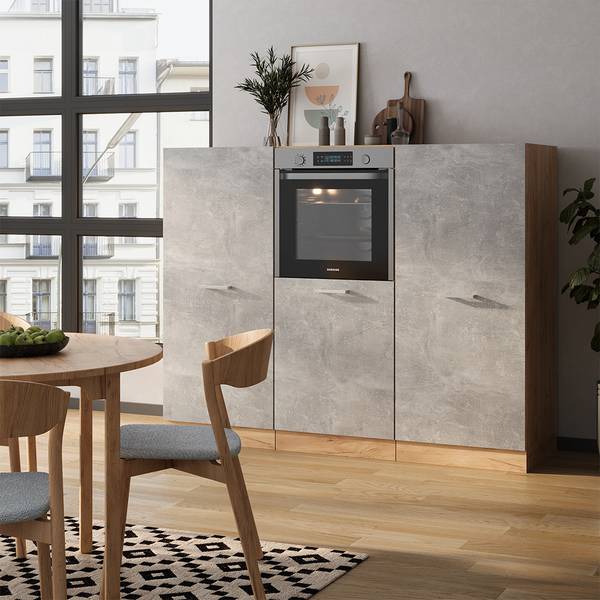 Küchenblock R-Line 53887 Braun - Grau - Chrom - 180 x 143 x 46 cm