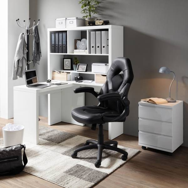 Drehstuhl GINO Schwarz - Metall - Kunststoff - Textil - 61 x 116 x 64 cm