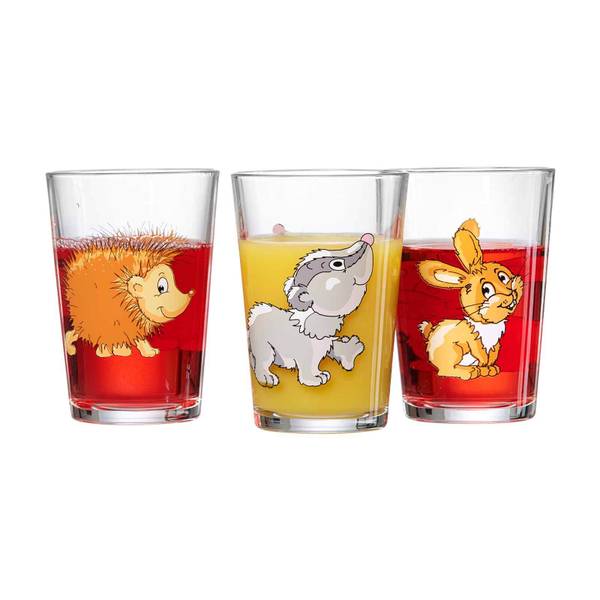Kindergläser Waldtiere 8er Set Glas - 7 x 10 x 7 cm