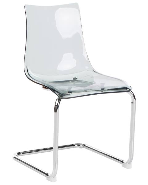 Set van 2 eetkamerstoelen MARSHALL zwart - zilver - transparant