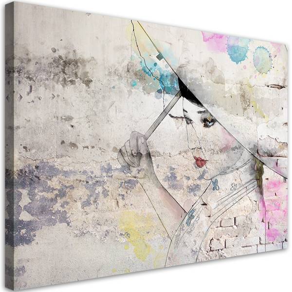 Canvas schilderij Gezicht 60 x 40 cm