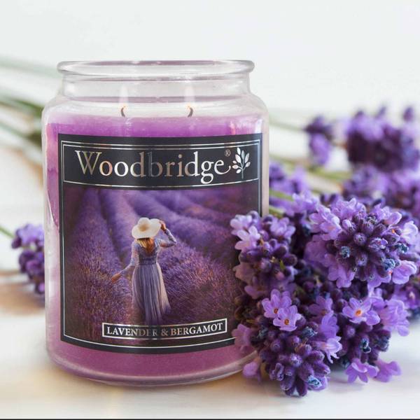 Duftkerze Lavender & Bergamot Veredeltes Paraffin - Lila - 565g