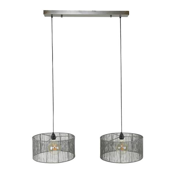 Pendelleuchte Stringshade 2L Grau - Metall - 45 x 150 x 120 cm