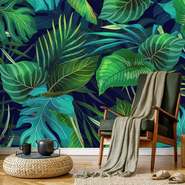 Fotobehang Tropische BLADEREN Natuur 3D 300 x 210 x 210 cm