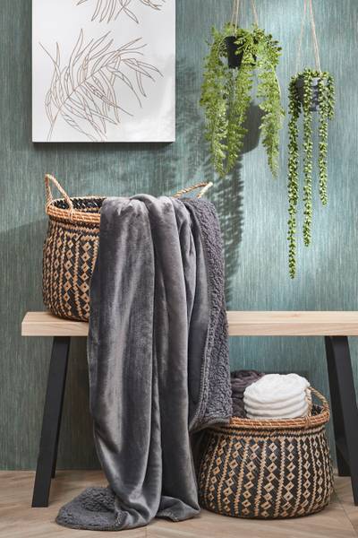 Fleecedeken Mardy antracietkleurig