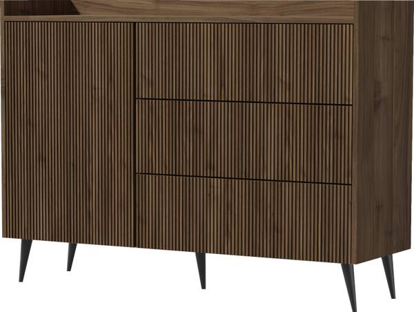 Kommode Arysa Walnuss Dekor - Breite: 126 cm