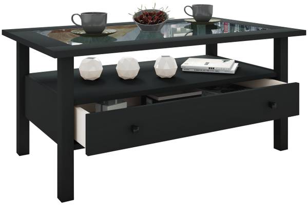 Couchtisch LingisL 3 Schwarz - Massivholz - 90 x 42 x 54 cm