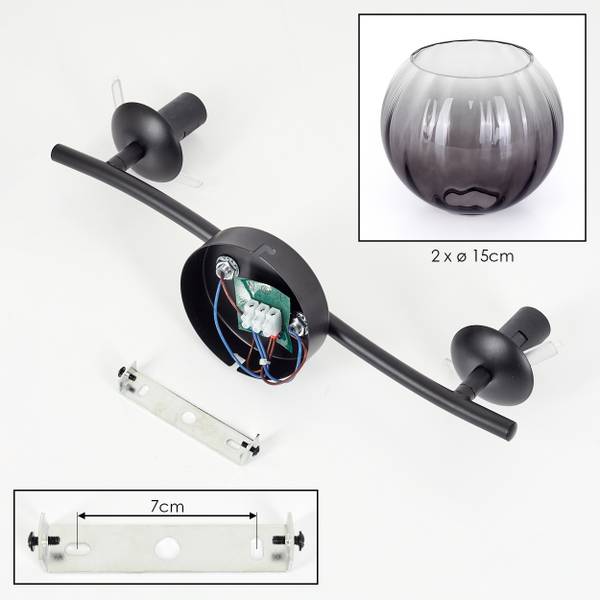 Deckenleuchte Cesaro Grau - Metall - 100 x 40 x 100 cm