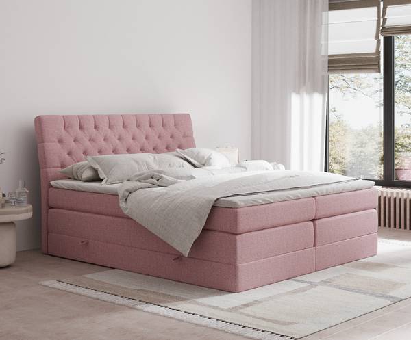 Boxspringbett Seraphine Pink - Liegefläche Breite: 200 cm