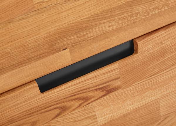 Massivholzbett Ema mit Bettkasten Braun - Wildeiche - 90 x 48 x 200 cm