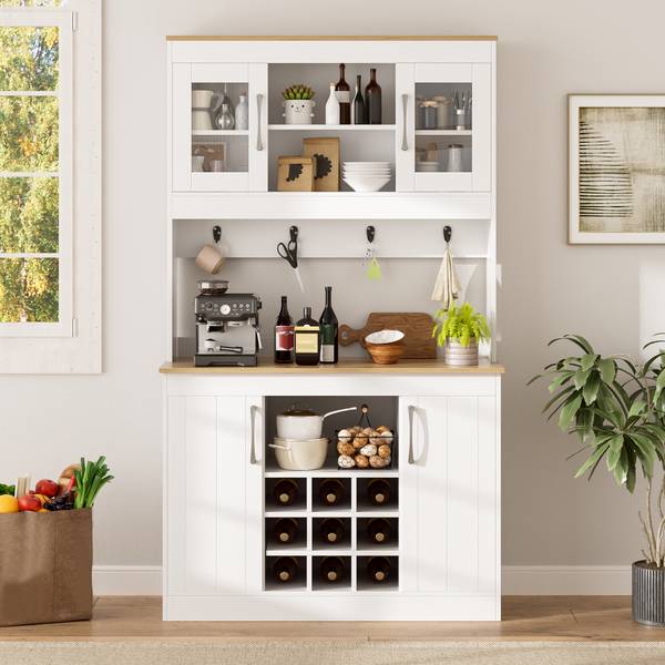 Sideboard Eurynom Ⅶ Marron - Blanc - Bois manufacturé - 106 x 175 x 39 cm
