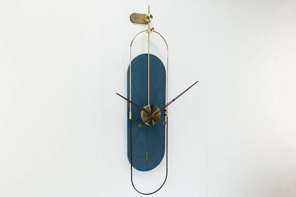 Wanduhr Wanduhren Num Blau - Holzwerkstoff - Metall - 20 x 90 x 2 cm