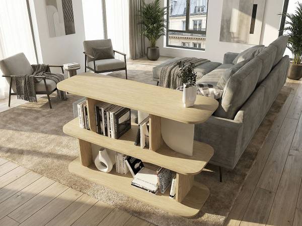 Regal NELERIA Beige - Braun - Holz teilmassiv - 120 x 82 x 40 cm