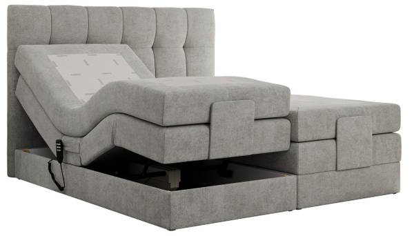 Boxspringbett VITTORIA Platingrau - H3 - Liegefläche Breite: 160 cm