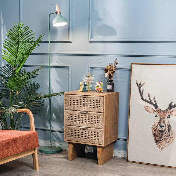 Kommode MERIDA Braun - Rattan - 45 x 71 x 36 cm