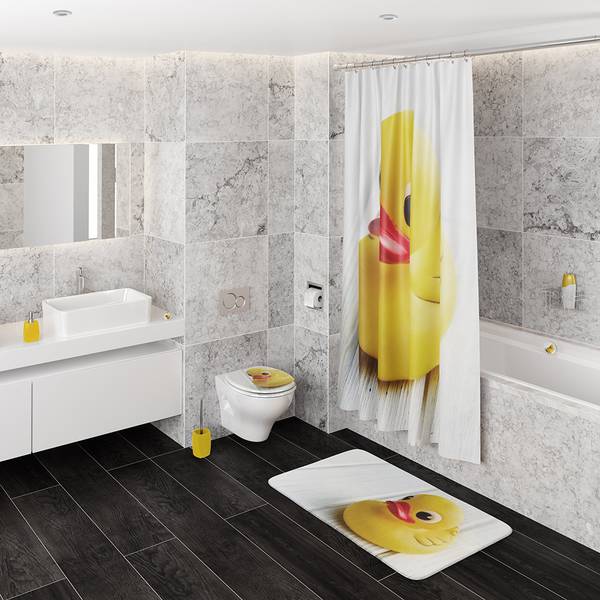 Abattant WC frein de chute Canard Jaune - Bois manufacturé - 38 x 6 x 47 cm