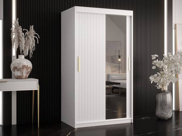Kleiderschrank Riflo Slim 2 100 Weiß