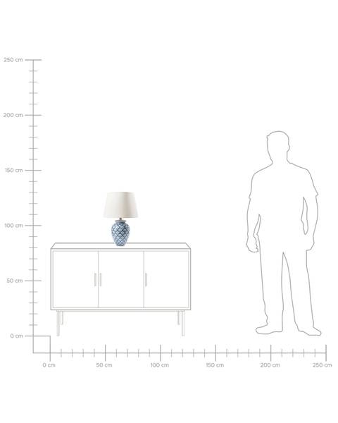 Tafellamp JAUCA blauw - wit - porselein - 33 x 50 x 33 cm