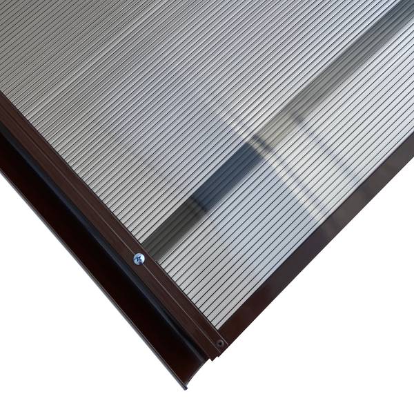 Vordach R-150 RAL 8017 Braun - Aluminium - 150 x 20 x 70 cm