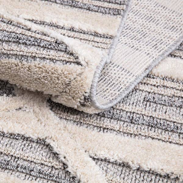 Kurzflor-Teppich Valencia Blau - Grau - Weiß - Textil - 160 x 1 x 230 cm