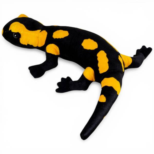 Kuscheltier Feuersalamander Schwarz - Kunstfell - 14 x 6 x 30 cm