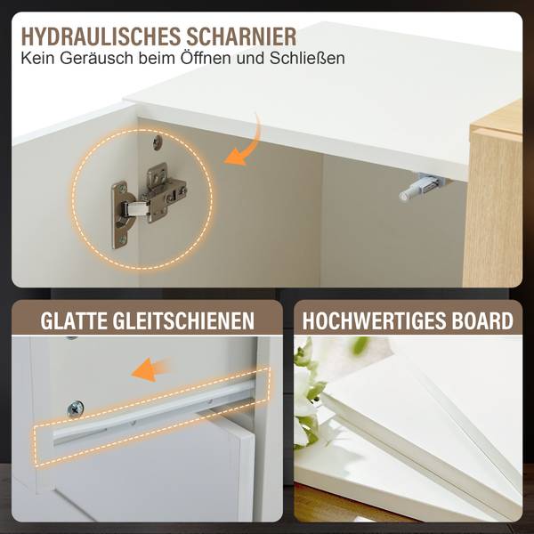 Sideboard Grexeds Weiß - Holzwerkstoff - 140 x 87 x 35 cm