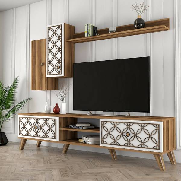 Meuble TV Nunzia Marron - Bois manufacturé - 180 x 44 x 35 cm
