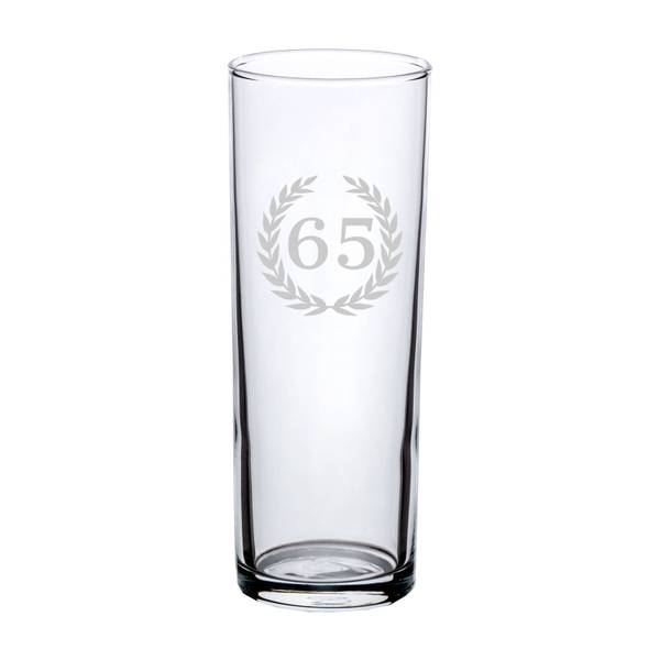 Kölschglas mit Gravur 65. Jubiläum Glas - 6 x 15 x 6 cm