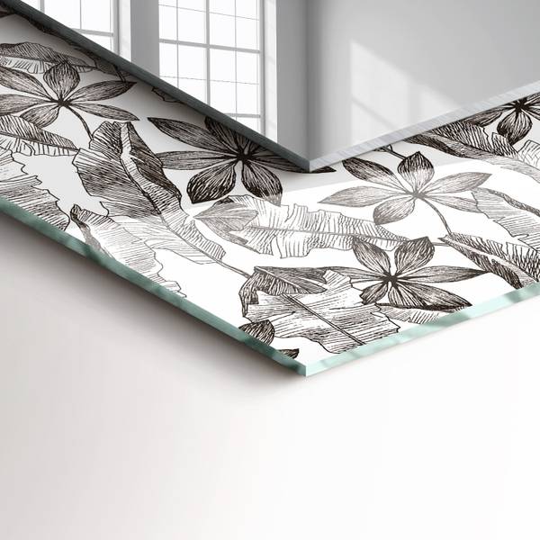 Wandspiegel Blätter und Blüten Höhe: 80 cm