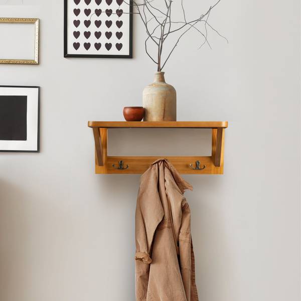 Wandregal Rustic Braun - Holz teilmassiv - 15 x 16 x 40 cm