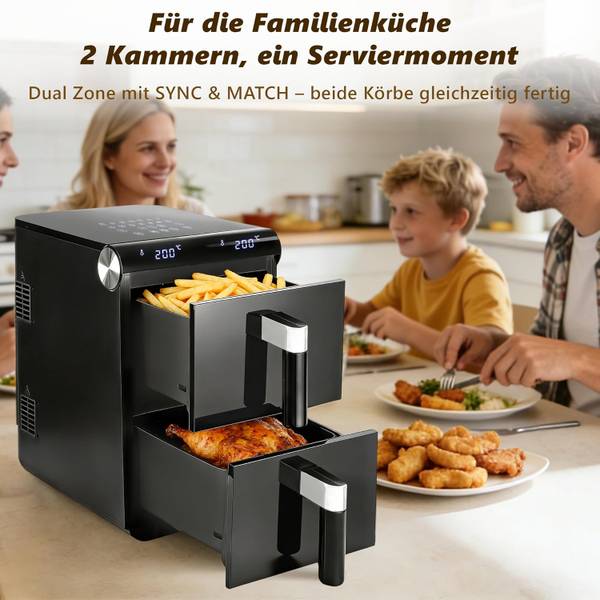 Heißluftfritteuse Jxec11L Schwarz - ABS - 25 x 42 x 47 cm