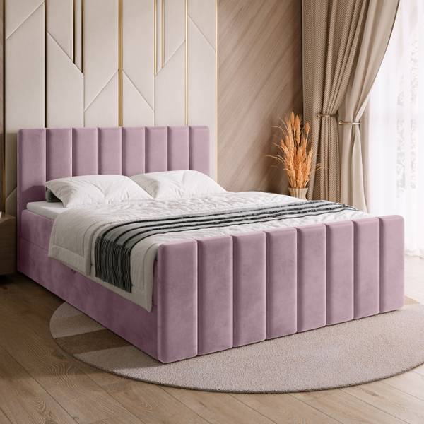 Boxspringbett DENVER DUO Rosé - Liegefläche Breite: 140 cm