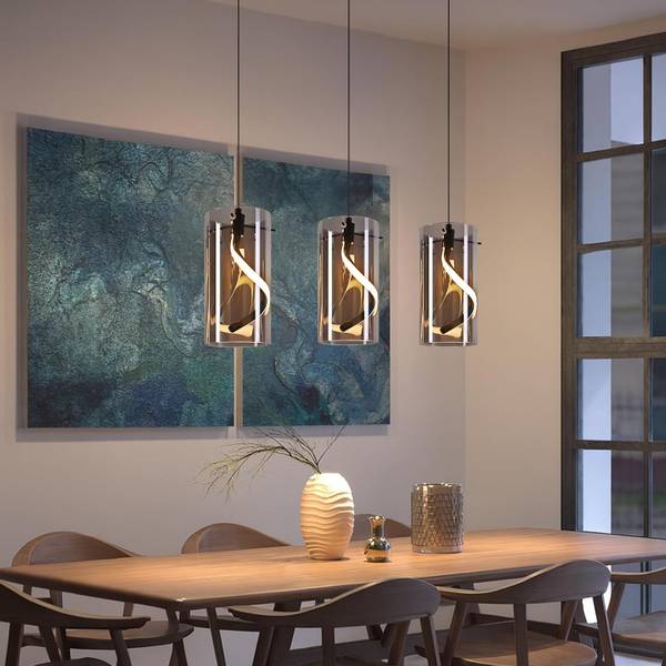 Pendelleuchte Yaw Schwarz - Metall - 12 x 150 x 48 cm