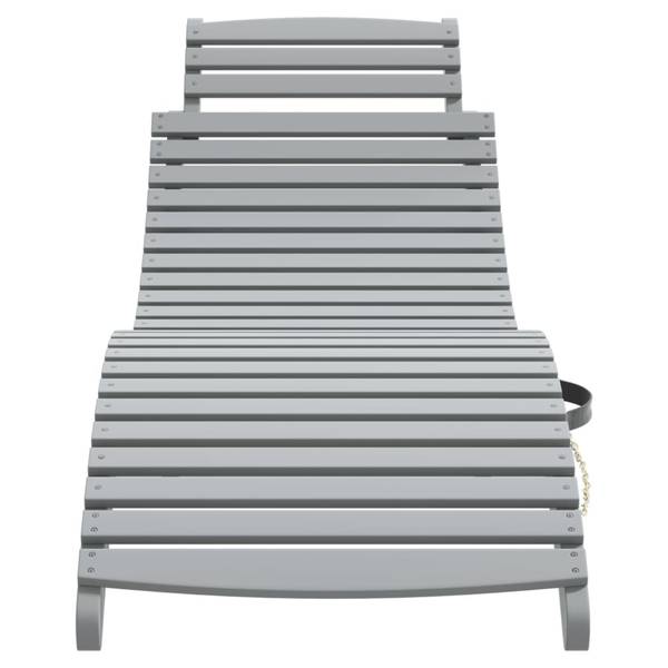 Chaise longue 3155468 lot de 2 Gris - Acacia - 55 x 64 x 184 cm