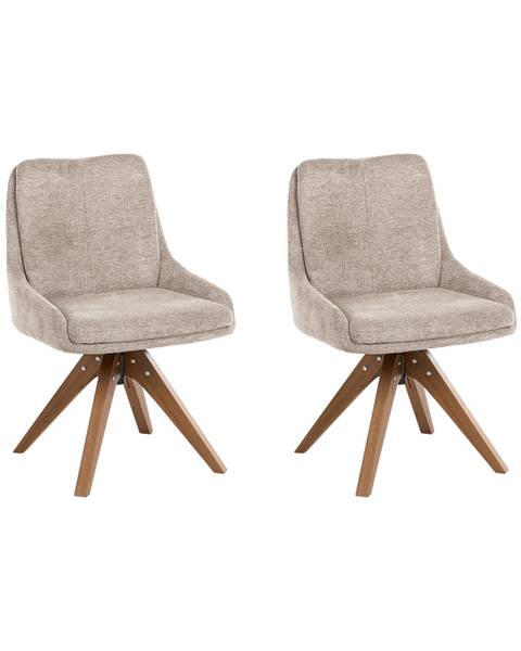 Stuhl DORRIS 2-tlg Beige - Braun - Taupe