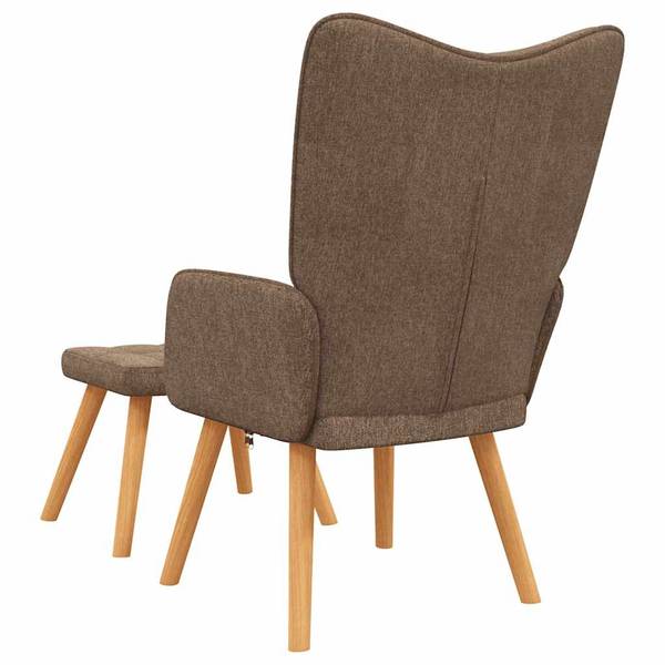 Chaise avec tabouret 3010030 Marron - Polyester - 69 x 96 x 62 cm