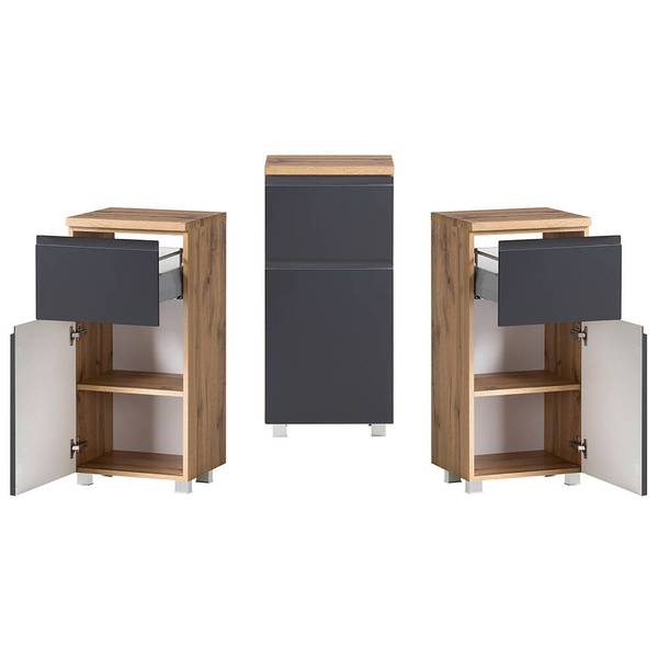 Badmöbel-Set VASTO-03-23 6er-Set Grau - Holzwerkstoff - 220 x 200 x 0 cm