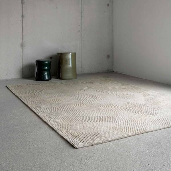 Kurzflorteppich Shell Beige Polyester - Beige - 170 x 240 cm