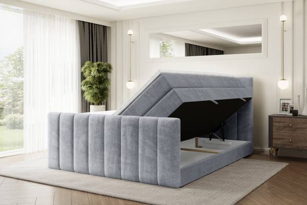 Boxspringbett OTTA-Z KING Hellgrau - Breite: 120 cm