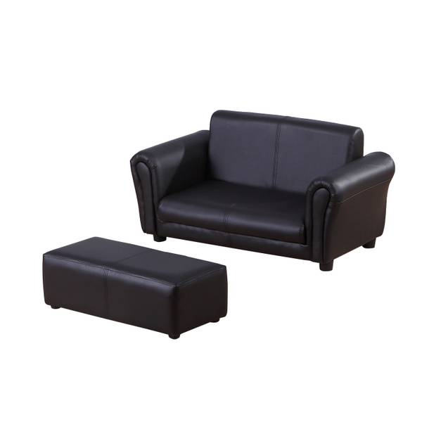 Kindersessel mit Fußhocker 310-005BK Braun - Massivholz - 42 x 41 x 83 cm
