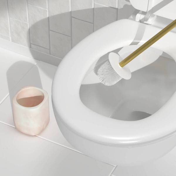 Toilettenbürste CLOUDY Weiß - Stein - 9 x 9 x 36 cm