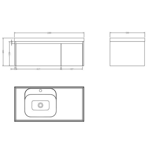 Waschtisch Salerno Eiche Wotan Dekor - Breite: 100 cm