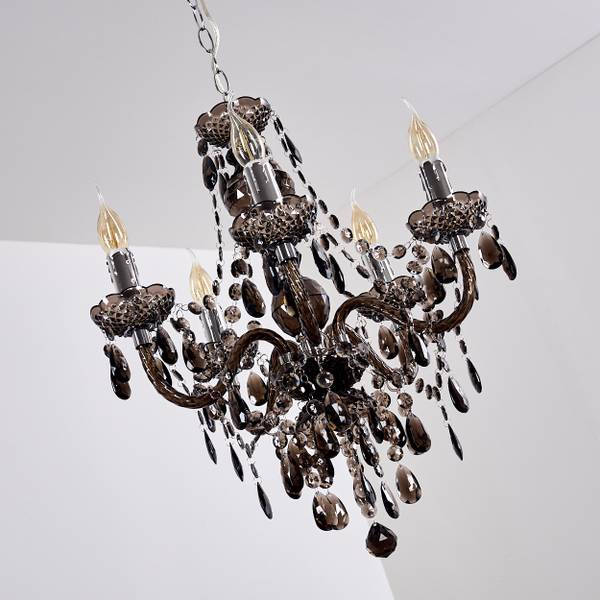 Kronleuchter Schine Silber - Weiß - Kunststoff - 47 x 30 x 57 cm