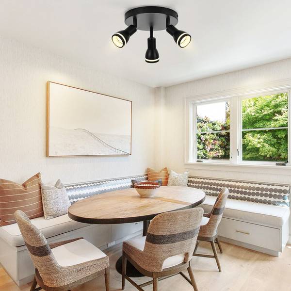 Spot plafond Delmenhorst 3 ampoules Noir - Métal - 20 x 16 x 20 cm