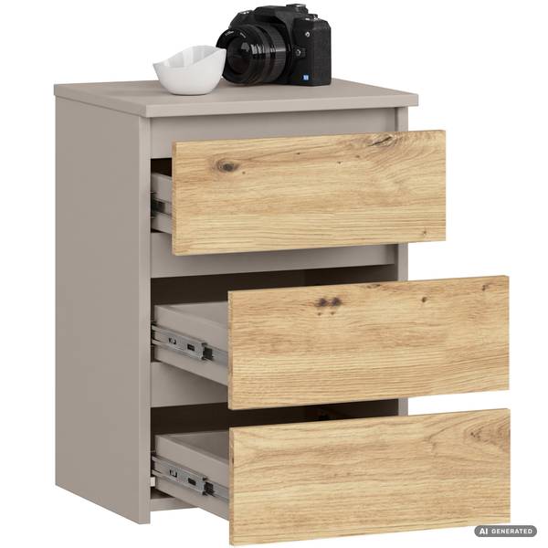 Nachttisch CL3 2468 Beige - Kaschmir - Eiche Dekor