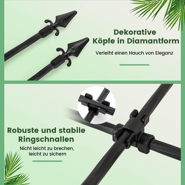 Garten-Spalier SF6494DE Schwarz - Metall - 1 x 186 x 146 cm